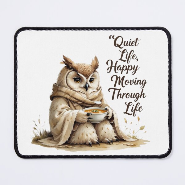 Item preview, Quiet Life Happy Mind Cute Vintage Owl Woodland Animal designed and sold by AQUILAKREO.