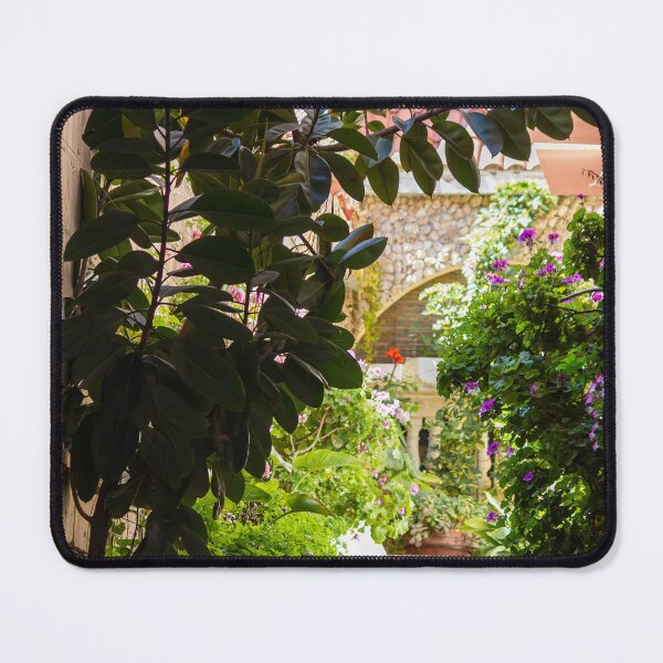 Item preview, Sunlit Garden Archway Over Stone Steps Leading To A Flower-Filled Courtyard With Lush Plants designed and sold by Nmallia.