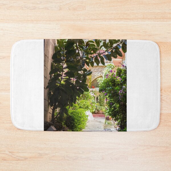 Item preview, Sunlit Garden Archway Over Stone Steps Leading To A Flower-Filled Courtyard With Lush Plants designed and sold by Nmallia.