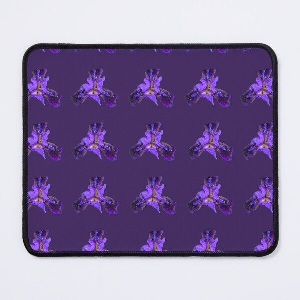 Item preview, Irises on purple background  designed and sold by happytraveller1.
