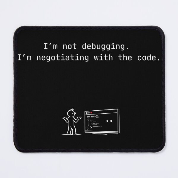 Artikelvorschau, Ich debugge nicht – ich verhandle mit dem Code (Lustiges Programmiererdesign) entworfen und verkauft von CompilerArcana.