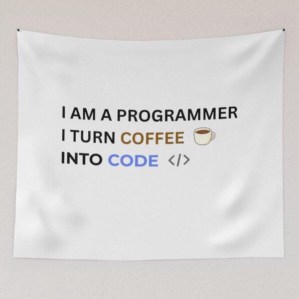 Item preview, Minimalist Programmer Humor - I Turn Coffee Into Code designed and sold by cloudiish.