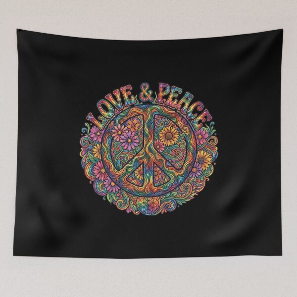 Item preview, Psychedelic Tie Dye Floral Peace Sign Design designed and sold by KelliesGrafix.
