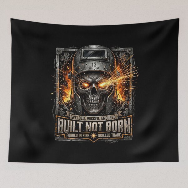 Item preview, Welder Skull Construction Worker Hardcore Style – Built Not Born Skull Welding designed and sold by Im-Ara.