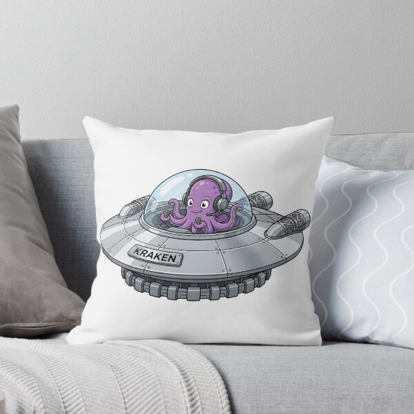 Item preview, Kraken UFO Octopus Pilot Retro Spaceship Sticker designed and sold by octozap.