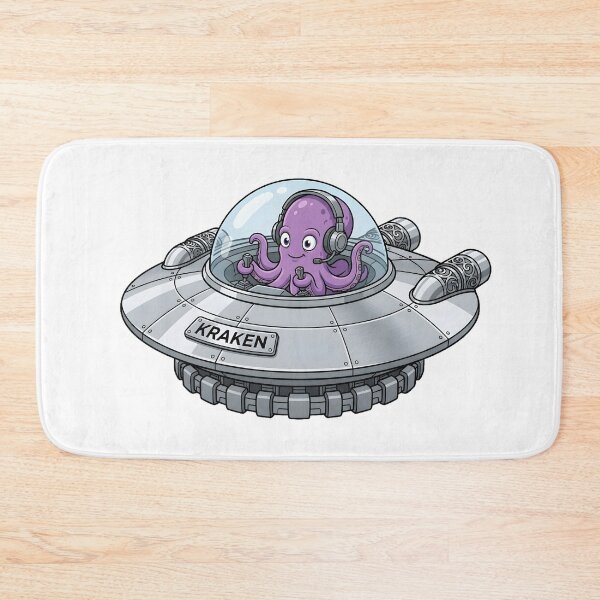 Item preview, Kraken UFO Octopus Pilot Retro Spaceship Sticker designed and sold by octozap.