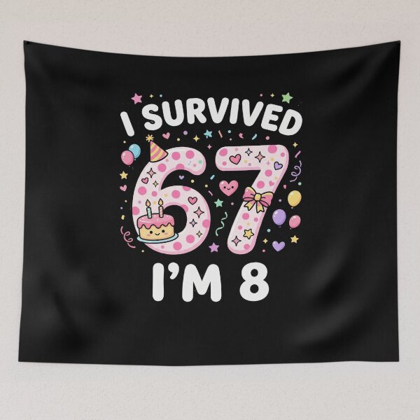Item preview, I Survived 67 I'm 8 Funny Eighth Birthday Celebration designed and sold by SofenArt.