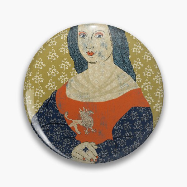 Item preview, Renaissance Muse with Griffin – Vintage Portrait with floral sleeves & mysterious tattoo designed and sold by einechtervogel.