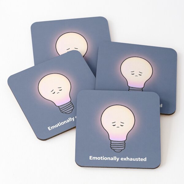 Item preview, Emotionally Exhausted Lightbulb - Burned Out Mental Health Humor - Relatable Mood Art designed and sold by JLMWorks.