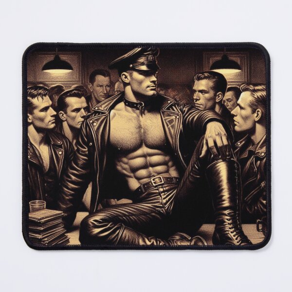 Item preview, Gay Leather Bar Daddy Hat Tom of Finland Leather Man Tribute Gay Art designed and sold by ItsAKinkThing.