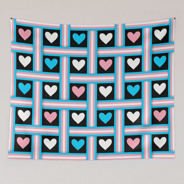 Item preview, Trans Flags and Hearts Black Background designed and sold by Don-A-Hue.