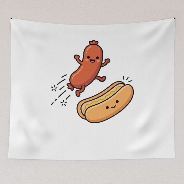 Item preview, Divertido amante de los panecillos de salchicha y perritos calientes designed and sold by SofenArt.