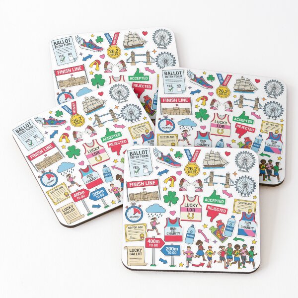 Item preview, London Marathon Ballot" Sticker Sheet - Celebrate Luck and Running 26.2 Miles (Retro/Vector Style) designed and sold by LABUTI-SHOP.
