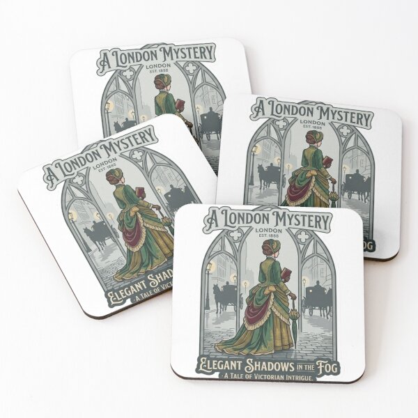 Item preview, Victorian London Mystery Sticker: Elegant Lady in Foggy Street Art designed and sold by juman..