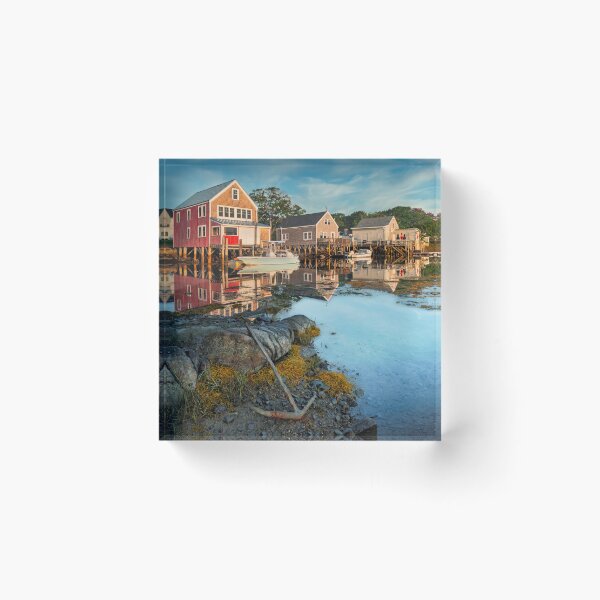 Item preview, Quaint Harborfront Buildings at Sunrise designed and sold by Gerard Fornarotto.