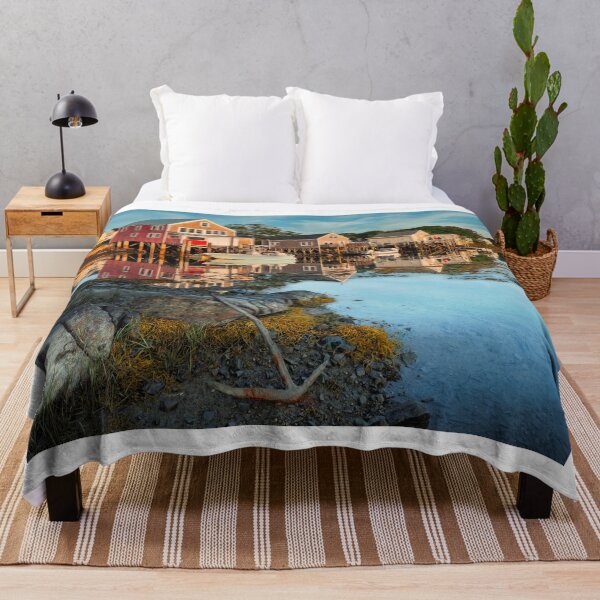 Item preview, Quaint Harborfront Buildings at Sunrise designed and sold by Gerard Fornarotto.