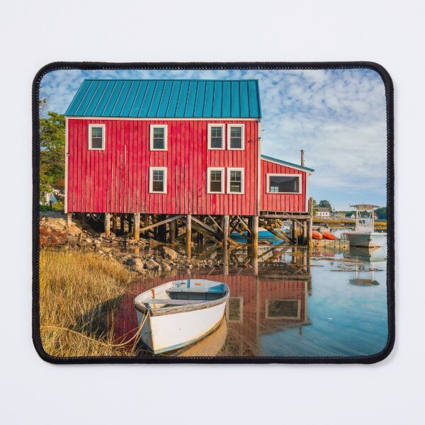 Item preview, Quaint Red Waterfront Building designed and sold by Gerard Fornarotto.