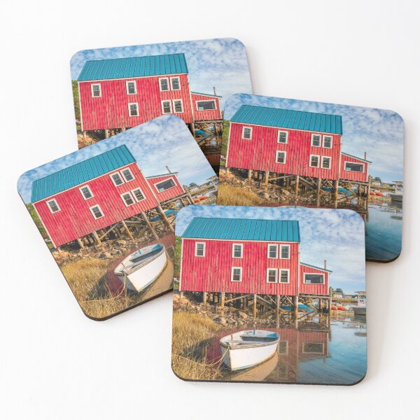 Item preview, Quaint Red Waterfront Building designed and sold by Gerard Fornarotto.
