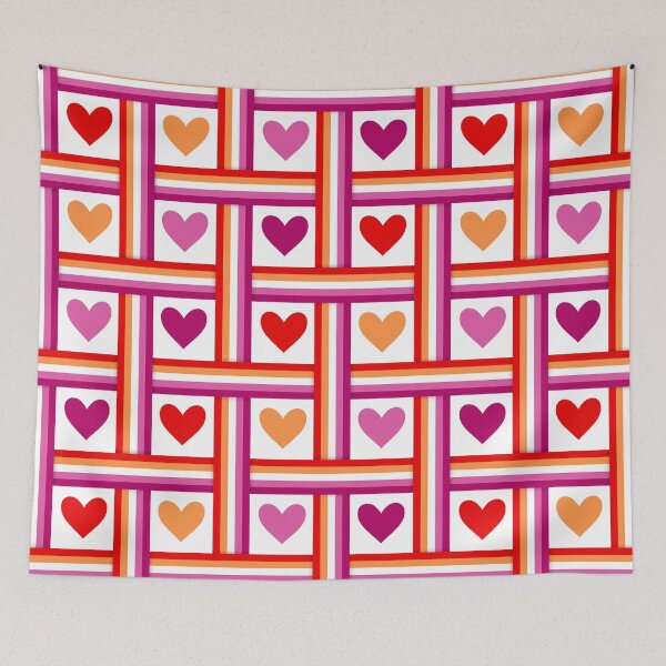 Item preview, Lesbian Pride Flags and Hearts designed and sold by Don-A-Hue.