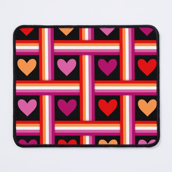 Item preview, Lesbian Pride Flags and Hearts Black Background designed and sold by Don-A-Hue.