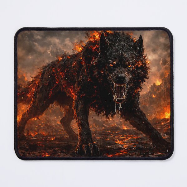 Item preview, Infernal Fire Wolf – Dark Fantasy Beast, Burning Hell Creature designed and sold by thor81pl.