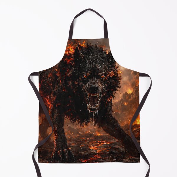 Item preview, Infernal Fire Wolf – Dark Fantasy Beast, Burning Hell Creature designed and sold by thor81pl.