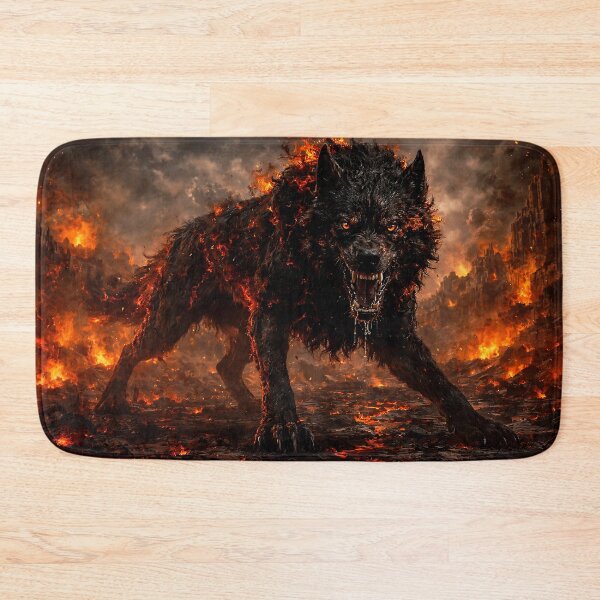 Item preview, Infernal Fire Wolf – Dark Fantasy Beast, Burning Hell Creature designed and sold by thor81pl.