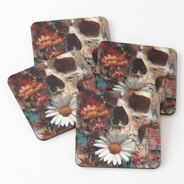 Item preview, Skull, flowers, street art motif designed and sold by drizzd.