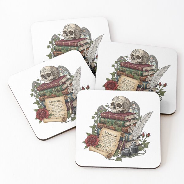 Item preview, Vintage Dark Academia Poet Skull with Books designed and sold by SholoStudio.