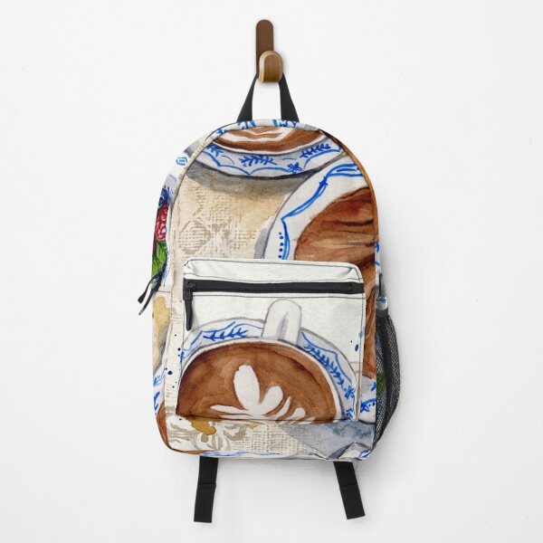 Item preview, French Breakfast Watercolor Art Croissant Coffee Berries designed and sold by posteriocrew.