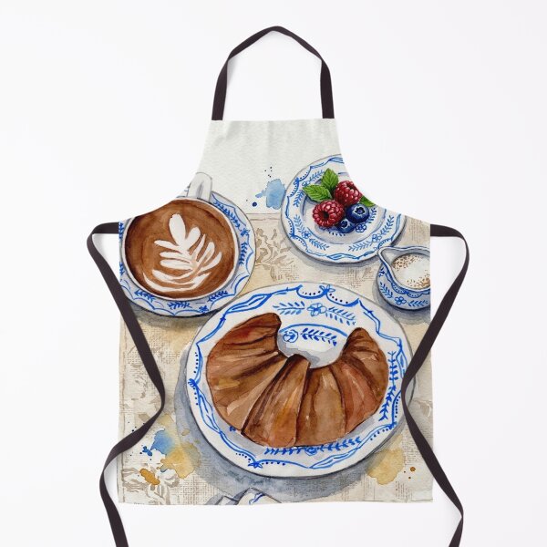 Item preview, French Breakfast Watercolor Art Croissant Coffee Berries designed and sold by POSTERIOCREW.