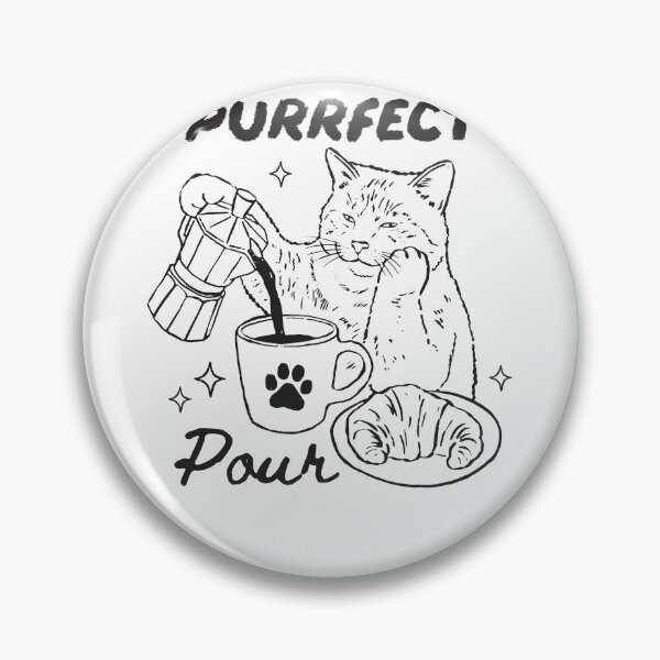 Item preview, Purrfect Pour Barista Cat Moka Pot And Croissant designed and sold by krystalRomanart.