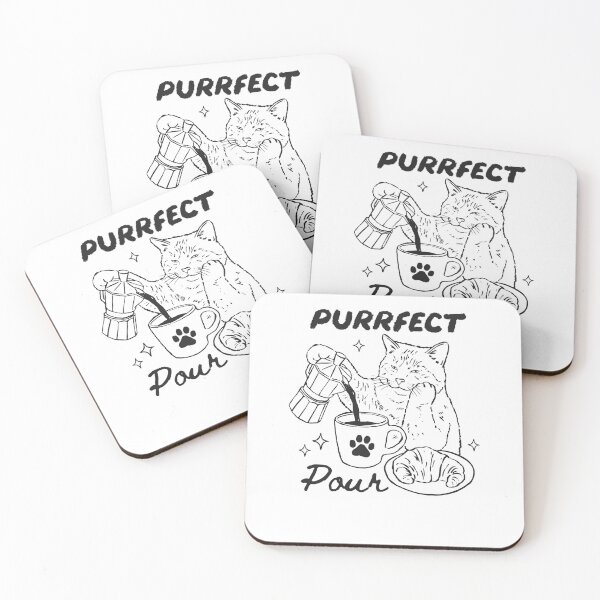 Item preview, Purrfect Pour Barista Cat Moka Pot And Croissant designed and sold by krystalRomanart.