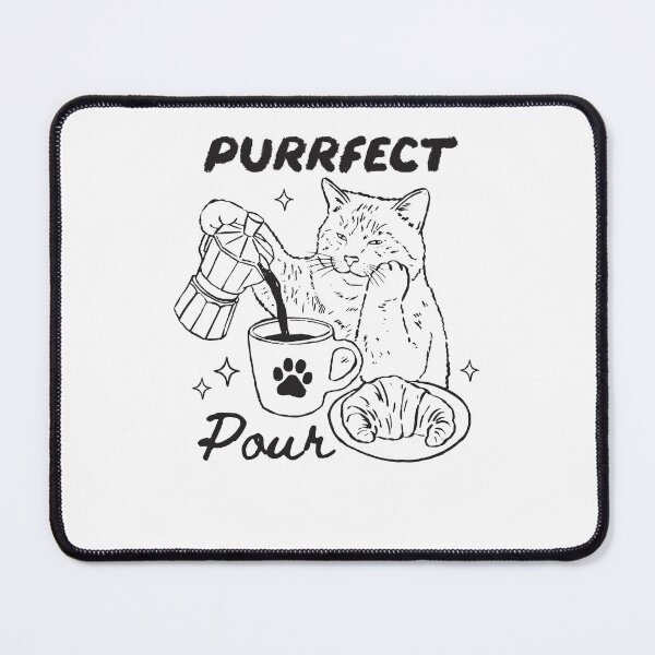 Item preview, Purrfect Pour Barista Cat Moka Pot And Croissant designed and sold by krystalRomanart.
