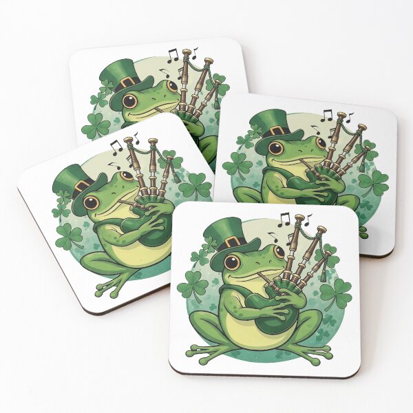 Item preview, Irish Frog Playing Bagpipes: St. Patrick's Day Frogcore designed and sold by MalisoStickers.