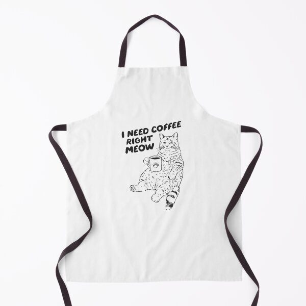 Item preview, I Need Coffee Right Meow Minimalist Black White Chubby Cat designed and sold by krystalRomanart.