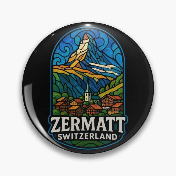 Item preview, Zermatt City Switzerland Stained Glass Art Travel designed and sold by TomFrontierArt.