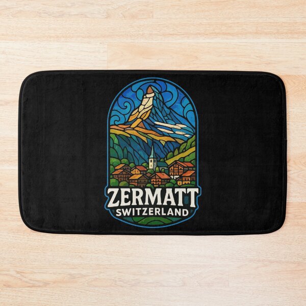 Item preview, Zermatt City Switzerland Stained Glass Art Travel designed and sold by TomFrontierArt.