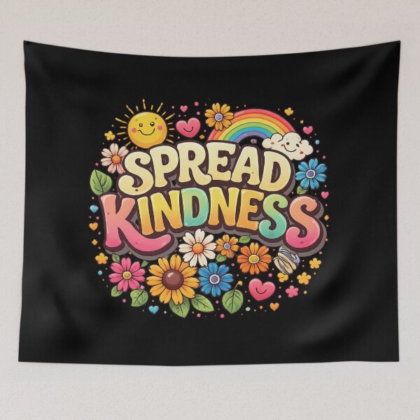 Item preview, Spread Kindness – Cute Floral Rainbow Positivity Aesthetic Design designed and sold by WinterStorm01.