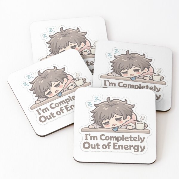 Item preview, I’m Completely Out of Energy Cute Kawaii Sticker, Exhausted Office Worker Meme, Burnout Introvert Humor, Tired Chibi Character designed and sold by VibrantArtful7.
