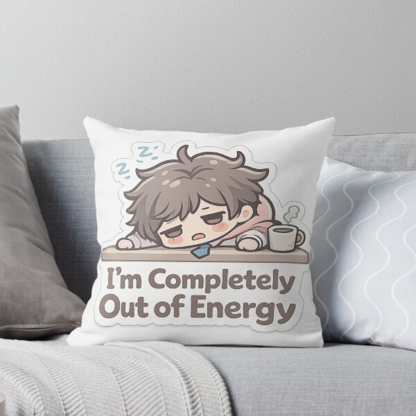 Item preview, I’m Completely Out of Energy Cute Kawaii Sticker, Exhausted Office Worker Meme, Burnout Introvert Humor, Tired Chibi Character designed and sold by VibrantArtful7.