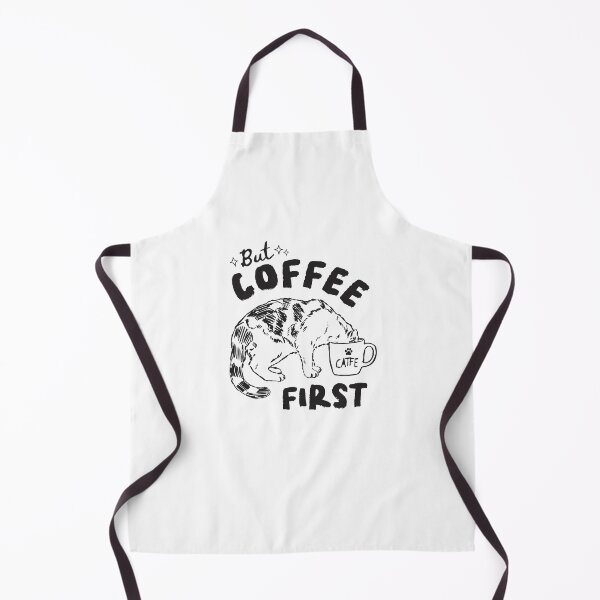 Item preview, But Coffee First Funny Cat Drinking From Mug designed and sold by krystalRomanart.