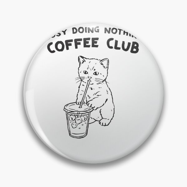 Item preview, Busy Doing Nothing Coffee Club Minimalist Iced Latte Cat designed and sold by krystalRomanart.