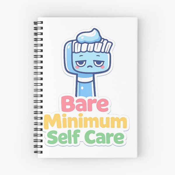 Item preview, Bare Minimum Self Care Cute Toothbrush Sticker, Kawaii Mental Health Humor, Sleepy Toothbrush Cartoon, Minimal Pastel Aesthetic Sticker designed and sold by VibrantArtful7.