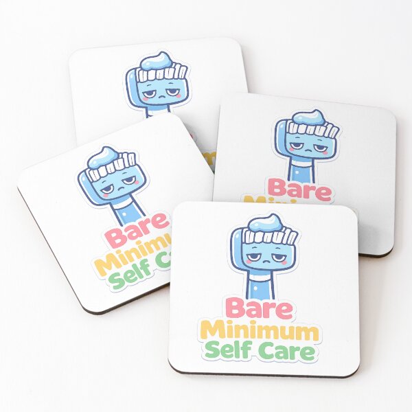 Item preview, Bare Minimum Self Care Cute Toothbrush Sticker, Kawaii Mental Health Humor, Sleepy Toothbrush Cartoon, Minimal Pastel Aesthetic Sticker designed and sold by VibrantArtful7.
