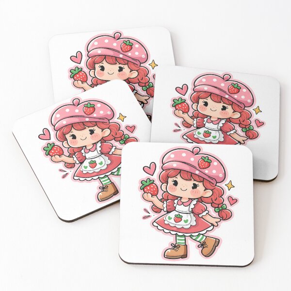 Item preview, Cute Strawberry Girl with Beret and Pigtails Sticker designed and sold by  Artify Lab.