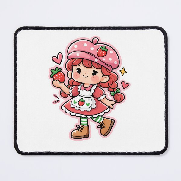 Item preview, Cute Strawberry Girl with Beret and Pigtails Sticker designed and sold by Artify Lab.