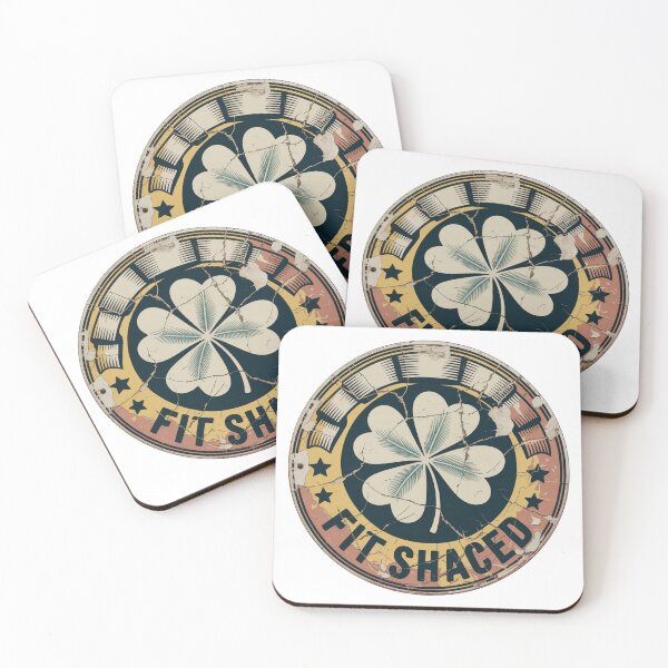 Item preview, Drunk Four Leaf Clover Vintage Badge Art designed and sold by Bloomkept.