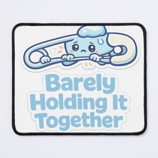Item preview, Barely Holding It Together Cute Sticker | Kawaii Safety Pin | Relatable Mental Health Humor designed and sold by VibrantArtful7.