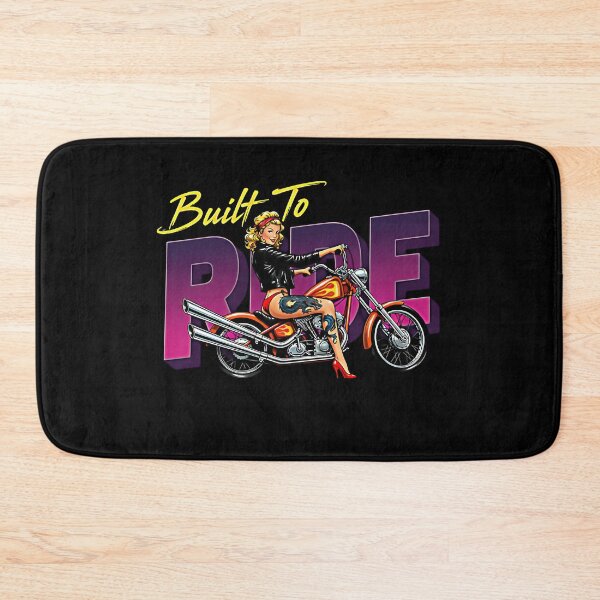 Item preview, Retro Pinup Biker Girl Built To Ride Chopper Graphic designed and sold by graphixpolash.